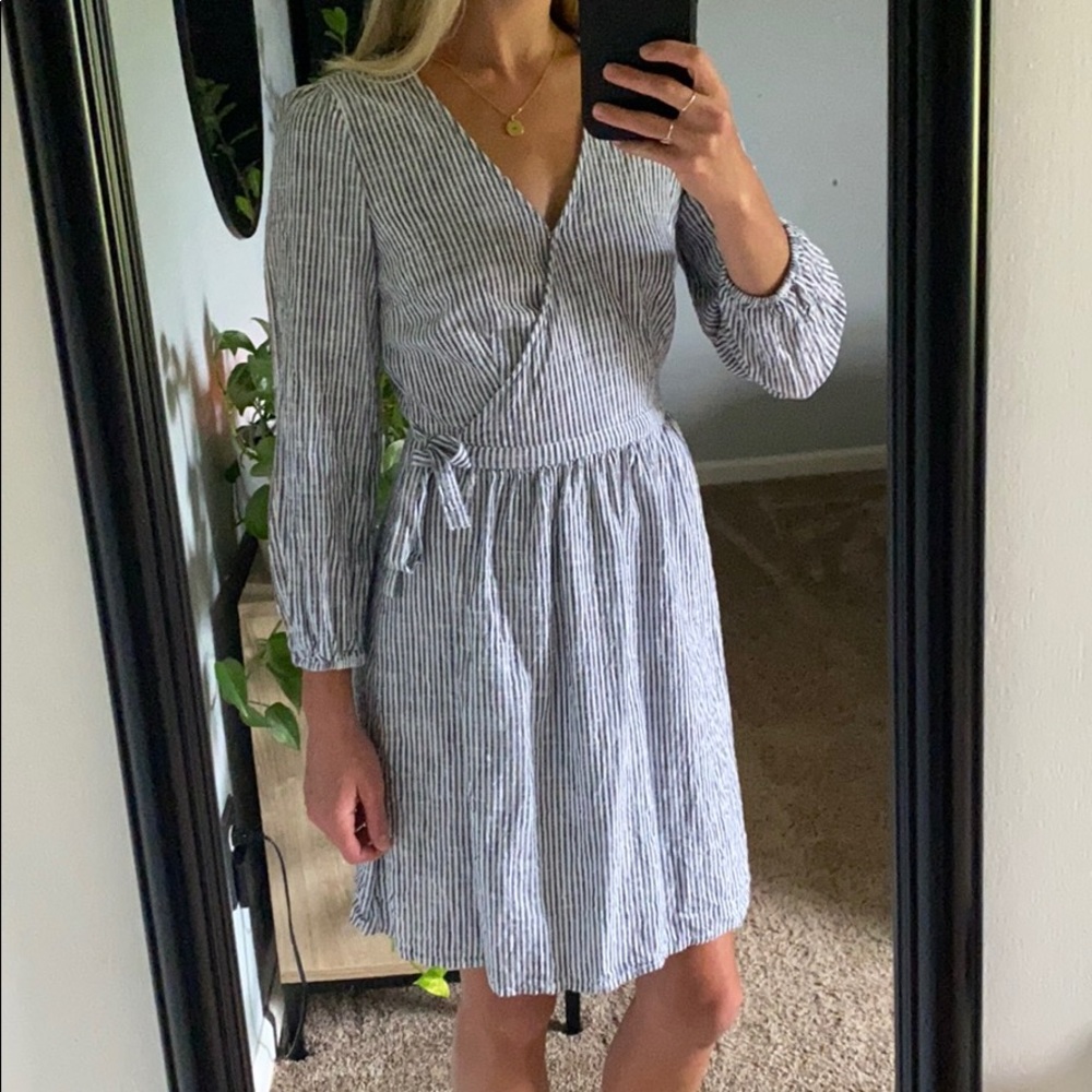 Old Navy  striped wrap dress